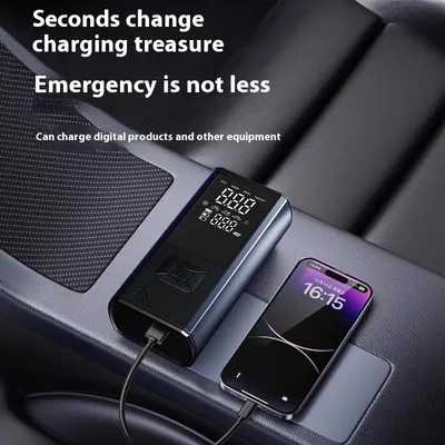 Portable Wireless Car Tire Inflator  Suitable For Cars, Motorcycles, Bicycles, And Sports Balls Features Digital Pressure Gauge, Auto-Shutoff, Faster Inflation, Self-pickup Only