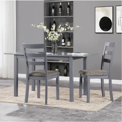 59 Extendable Dining Table, Modern House Dining Room Table For 4-8, Wooden Kitchen Table , Dining Room, Working Office, Home Living Room Furniture For Small Space, Dark Gray