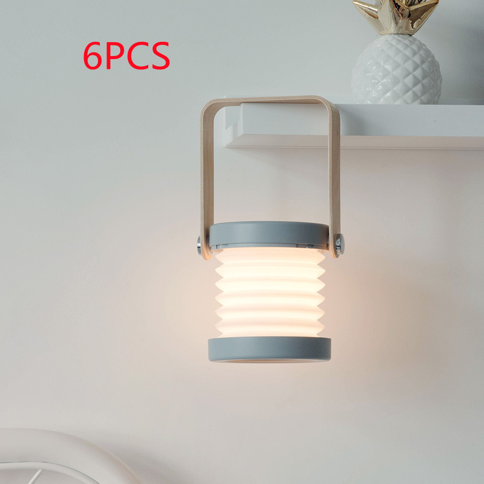 مصباح ليلي LED قابل للطي يعمل باللمس، قابل لتعديل شدة الإضاءة، مصباح فانوس محمول قابل لإعادة الشحن عبر منفذ USB، مثالي لتزيين المنزل
