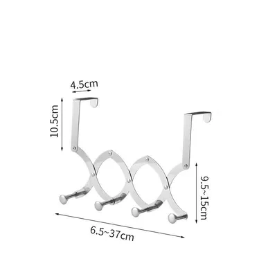 Stainless Steel Door Rear Telescopic Hook Multi-functional Punch-free