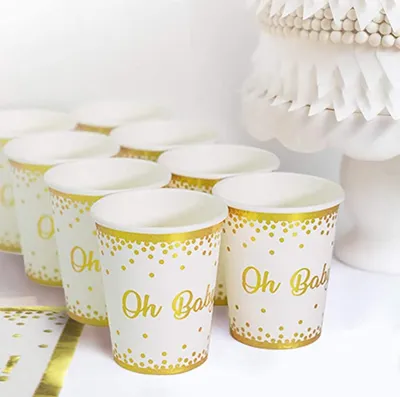 oh baby baby theme paper cup paper plate
