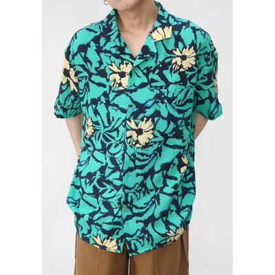 Men's Floral Tie-dye Retro Short Sleeve Shirt