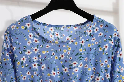 Women's Round Neck Long Sleeve Pullover Floral Dress