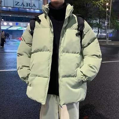 The New Japanese Lazy Simple Temperament Stand-up Collar Cotton Bread Clothes