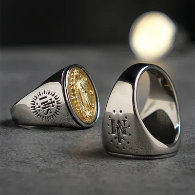 European And American Retro Maria Titanium Steel Ring