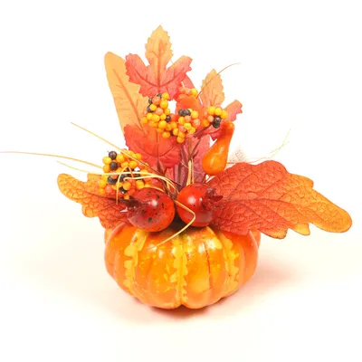 Pumpkin decoration and maple leaf props