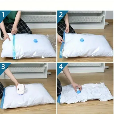 Eco-Friendly Clothes And Bedding Space-Saving Compression Bags, 4 Medium Bags, 4 Large Bags, 2 Extra Large Bags With Pump