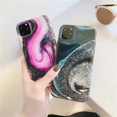 Colorful crystal marble pattern phone case