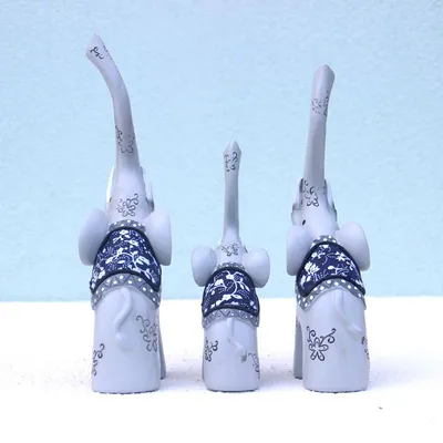 Craft Gift Family Of Three Elephant Decoration