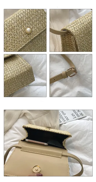One shoulder straw bag