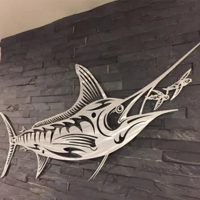 Metal Wrought Iron Indoor Pendant Marine Fish Craft