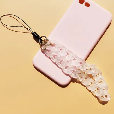 Fashion Frosted Acrylic Chain Mobile Phone Charm Candy Color Anti-lost Lanyard Women's Ornaments