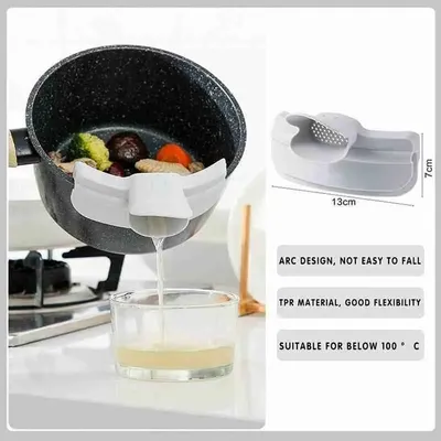 Silicone Anti-spill Duckbill Drain Pans Leak-proof Pot With Round Mouth Edge Liquid Deflector Funnel Soup Diversion Kitchen Tool