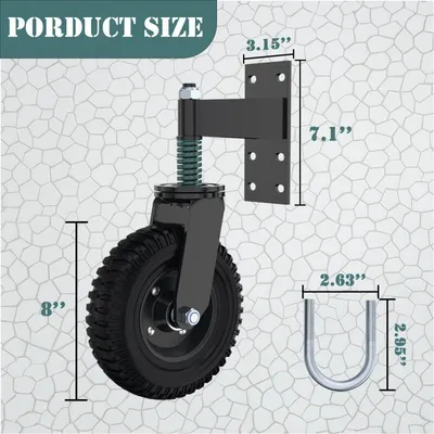 8 Inch Spring Loaded Gate Caster Heavy Duty Gate Wheel For Metal Gates Wooden Gates