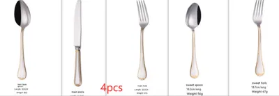 Knife Fork And Spoon Hotel Restaurant Western Tableware Household Light Luxury Tableware Set
