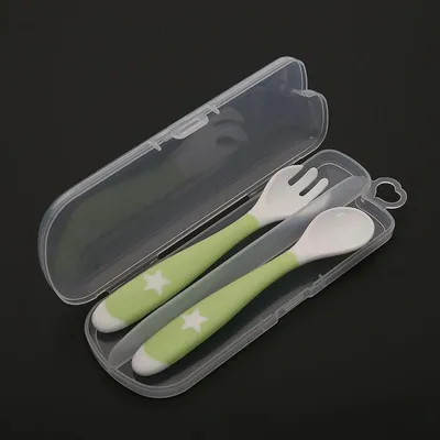 Baby Silicone Spoon Fork Storage Box