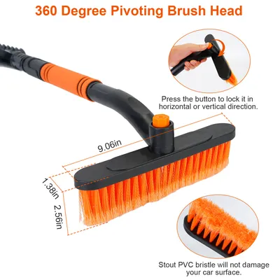 3 Color Options -- 1Pc 3 In 1 Windshield Ice Scraper Extendable Car Snow Removal Tool Telescoping Car Broom Snow Shovel Automobile Frost Removal
