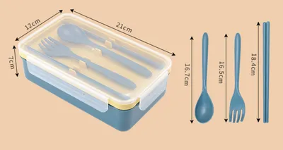 Grid Lunch Box Children's Lunch Box Set Ins Student Office Worker Insulated Lunch Box Plastic Sealed Fresh-Keeping Box