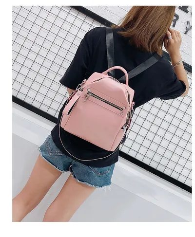 Fashion All-match Soft Leather Personalized School Bag
