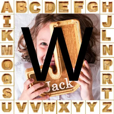 Wooden Piggy Bank Creative English Alphabet Piggy Bank Wooden Acrylic Crafts