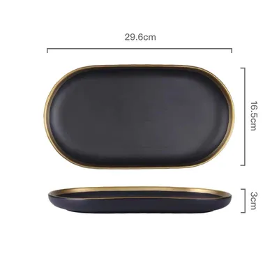 Silver Light Luxury Ceramic Dinnerware With Gold Edge And Silver Edge