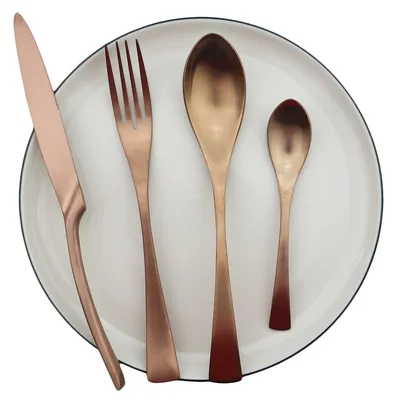 Stainless Steel Cutlery Set, Four Portable Frosted Western Tableware