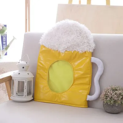 Plush cute photo funny Japanese beer headgear