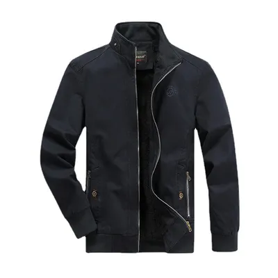 Middle-aged Men's Cotton Casual Stand Collar Jacket