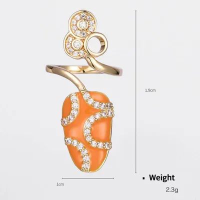 Copper Real Gold Plated Zirconium Drip Oil Nail Ring