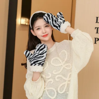 Alpaca Fleecefiber Thermal Gloves Women's Fleece-lined Halter Gloves