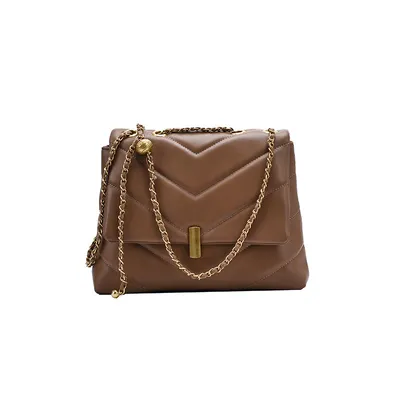 Textured chain shoulder bag