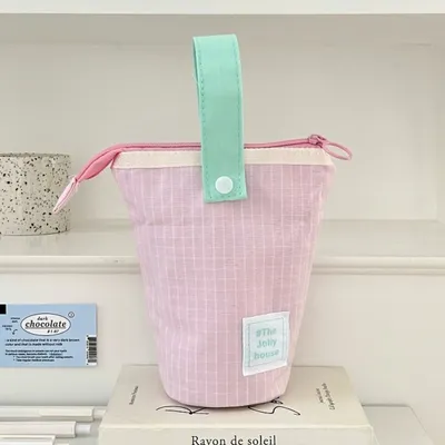 Foldable Standing Pencil Pen Case With Compartments Large Capacity Pencil Pouch Bag School