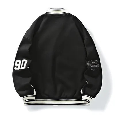 Men's Fashion Retro Alphabet Embroidered Baseball Uniform Coat