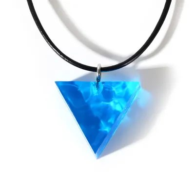 Resin Pendant Leather Cord Necklace