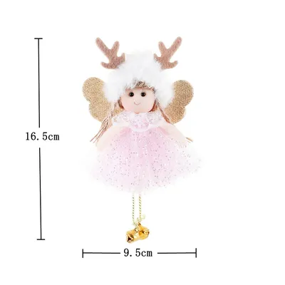 Christmas net yarn sequined antler angel pendant