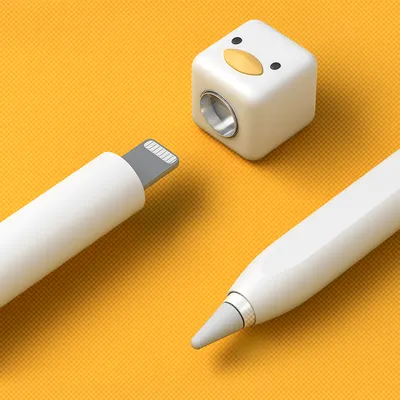 Compatible With  Stylus Yellow Duck Silicone Sliding Anti Fall Pen Case