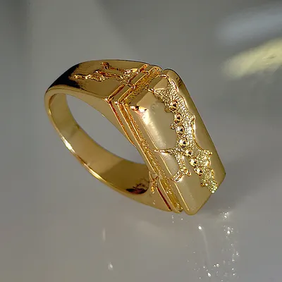 Golden Brick Burst Crack Ring Fashion Gold Plated