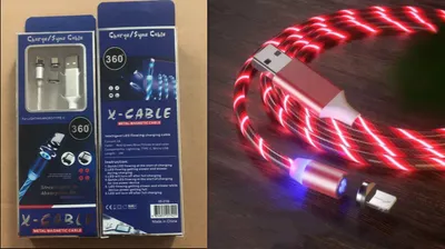 Magnetic Charging Cable Streamer Fast Charging Cable Lighting Micro USB Cable LED Magnet Charger Type-C Cable