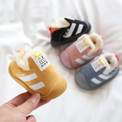 Soft-Soled Fur Shoes Low-Tube Winter Bag-Heel Toddler Shoes
