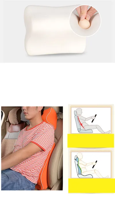Car Headrest Neck Protector Backrest Car Seat Pillow Lumbar Pillow Memory Foam