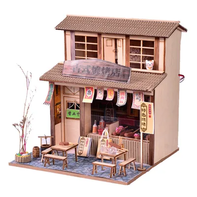 Diy Hut Chinese Ancient Architecture Handmade Mini Wooden House