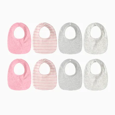 Fashion 8-piece Set Of Baby Drool Towel In Solid Color