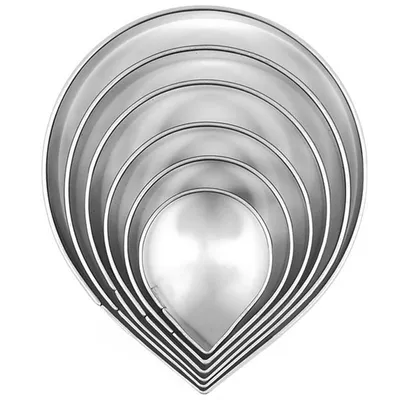 6-Piece Fondant Cake Rose Petal Cookie Stainless Steel Mold