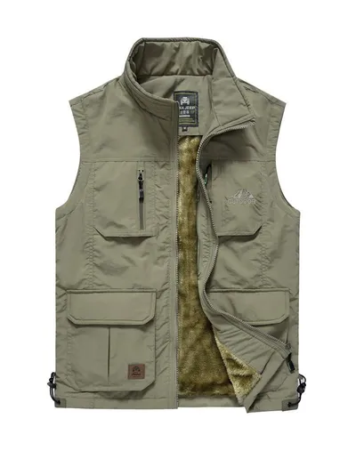 Fleece Padded Jacket Outdoor Multi-pocket Vest