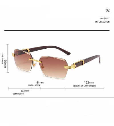 Frameless Cut-Edge Gradient Marine Eye Protection Sunglasses