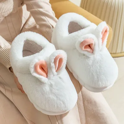 Home Thick-soled Couple Cute Indoor Household Bag With Plush Confinement Warm Cotton Shoes