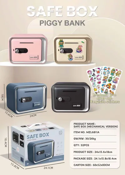 Pink Combination Lock Piggy Bank  Children's Money Bank Gift Fostering Saving Habits