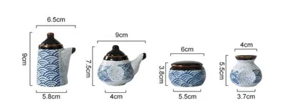 Japanese Style Ceramic Hefeng Seasoning Pot Set Restaurant Household