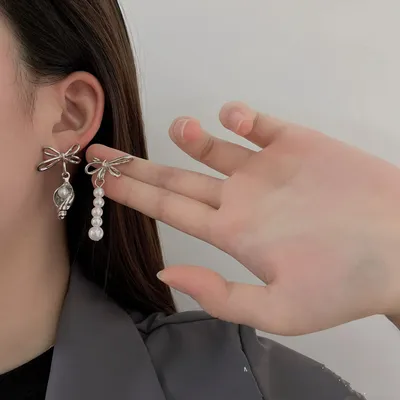 European And American Irregular Pearl Earrings Earrings Female Butterfly