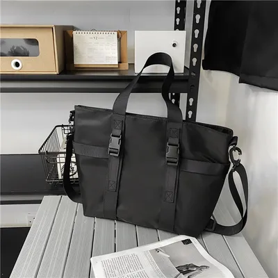 Ins Cool Handbags Large Capacity Waterproof Shoulder Bag Men And Women Fashion Business Travel